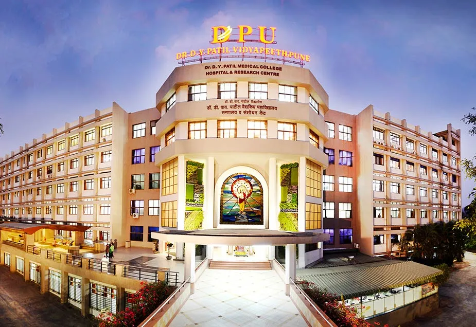 Exterior of Dr. D. Y. Patil Medical College, Hospital and Research Centre in Pune